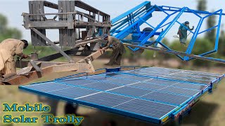 Handmade Making Process of Mobile solar Trolley System For Tube Well in local Workshop [upl. by Ellesig]