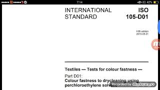 Colour fastness to drycleaning ISO 105 D01 [upl. by Woodhead]