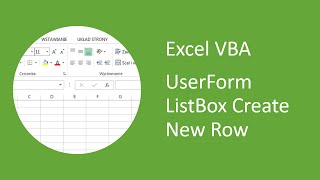 Excel VBA UserForm ListBox Create New Row with AddItem and Specify its Row Number [upl. by Nniroc269]