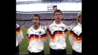 Deutschland  Niederlande Holland 21 WM 1990 Hymne und Interviews Völler vs Rijkaard [upl. by Aliet198]