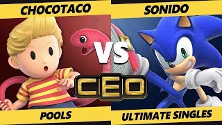 CEO 2019 SSBU  ChocoTaco Lucas Vs TYPO  Sonido Sonic Smash Ultimate Tournament Pools [upl. by Raseac982]