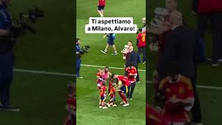 Spagna campione d’Europa 2024 la famiglia Morata festeggia sul campo dell’Olympiastadion di Berlino [upl. by Arymat479]