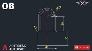 Autocad 2d Practice Drawing 06  AutoCAD tutorial for beginners akd autocad design [upl. by Ecarg711]