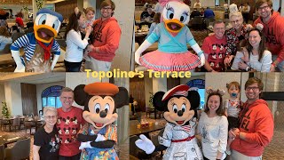 Topolinos Terrace Character Breakfast VIDEO Riviera Resort Amazing Interactions [upl. by Eicaj]