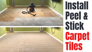 Installing Peel and Stick Carpet Tiles for Beginners  6 Helpful Tips [upl. by Geller]