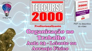 Telecurso 2000  Organização no Trabalho  03 Leiaute ou arranjo físico [upl. by Adiana]