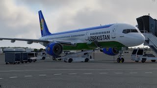 XPlane 12 Almaty  Tashkent  Samarkand AutoOrtho FlightFactor Boeing 757200 Uzbekistan Airw… [upl. by Lleryd]