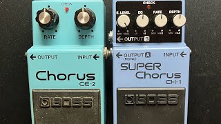 Chorus comparison BOSS CE2 vs BOSS CH1 into a Marshall 1987x [upl. by Dyal]