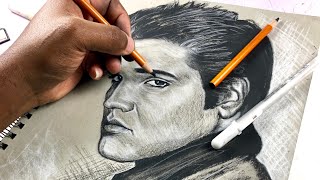 How To Draw Elvis Presley King of Rock and Roll [upl. by Myrle]