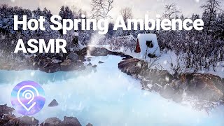 ASMR  Outdoor Hot Spring Ambience  Snow Falling in a Forest Ryokan 034 [upl. by Novj]