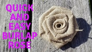 How To Make A Quick and Easy Burlap Rose Easy Step By Step Instructions burlap burlapwedding [upl. by Becht851]