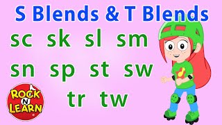 Phonics Songs  Beginning S Blends and T Blends  Rock N Learn [upl. by Eerrehs]