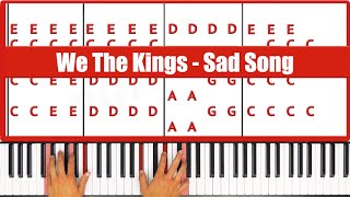 Sad Song Piano  How to Play We The Kings Sad Song Piano Tutorial [upl. by Creedon310]