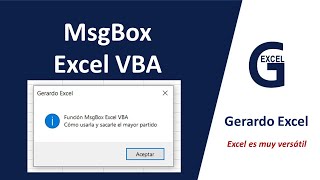 MsgBox en Excel VBA ☑️ Argumentos y modos de uso  Función MsgBox [upl. by Kayla]