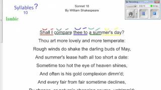 sonnet iambic pentameter [upl. by Einnok941]