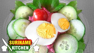 Nederlandse Huzaren Salade Huzarensalade Recept  Dutch Potato Salad Recipe  Suriname Kitchen [upl. by Enida]