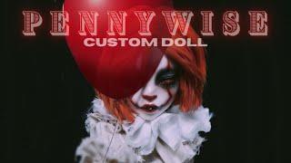 CREATING MY OWN PENNYWISE  Custom Monster High Doll Repaint  etellan [upl. by Sigvard]