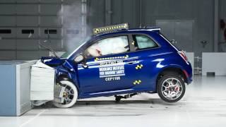 2012 Fiat 500 moderate overlap IIHS crash test [upl. by Ayanat]