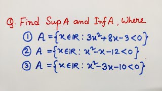 4 Example of Supremum and infimum  Real Analysis [upl. by Manbahs]