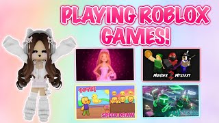 PLAYING GAMES ON ROBLOX LIVE [upl. by Mello]