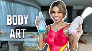 4K Housewife Body art No Bra😉  The most positive cleaning  With Lilly Lynn 2024 [upl. by Chamberlin163]