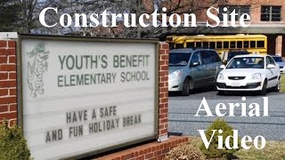 Youths Benefit Elementary Construction Site AERIAL TOUR Fallston Maryland 21047 [upl. by Girardo]