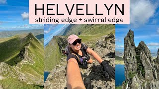 HELVELLYN  via Striding Edge  Swirral Edge ⛰️ [upl. by Enneyehs]