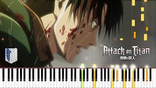 Levis Pain omakepfadlib  Attack on Titan Piano Cover  Sheet Music 4K [upl. by Mallin]