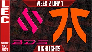 BDS vs FNC Highlights  LEC Winter 2024 Week 2 Day 1  Team BDS vs Fnatic [upl. by Sabba]