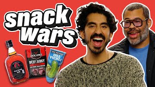 Dev Patel amp Jordan Peele Rate Indian And American Food  Snack Wars [upl. by Ardekal]