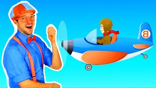 Airplane Song  Educational Vehicle Songs For Kids Blippi [upl. by Happ538]