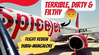 Spice Jet Flight Review Economy Class I Dubai Mangalore I Filthy Dirty amp Disgusting  Old Plane [upl. by Naillil]