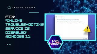 SOLVED quotWindows Online Troubleshooting Service is Disabled Windows [upl. by Akitahs]