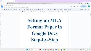 MLA Format Google Docs  StepbyStep Guide [upl. by Tolecnal733]