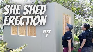 She Shed Erection  Reynes She Shed Part 3  The walls are up  DIY  Sterling Gable 10 x 12 [upl. by Inama567]