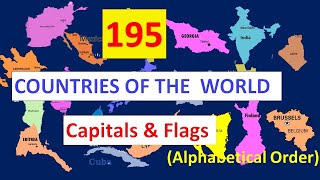 World Countries  All Countries of the World with Capitals and flags  195 countries of the world [upl. by Debee65]