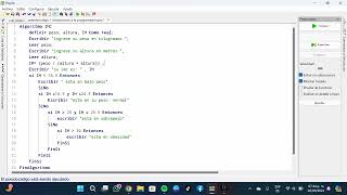 primer pseudocódigo quotcomo calcular el IMC de una personaquot [upl. by Maire]