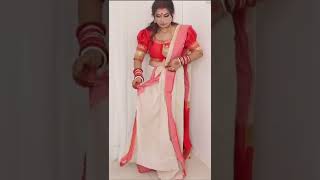 Bengali saree draping style durgapuja bengalisaree short [upl. by Herwin]