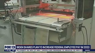 Biden shares plan to increase federal employee pay in 2023  FOX 13 Seattle [upl. by Otero]