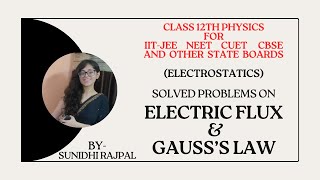 Problems on Gausss law  Electrostatics  Class 12 Physics  By Sunidhi Rajpal  IITJEE NEET CUET [upl. by Agler]