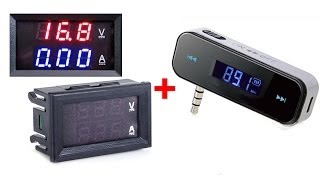 Посылки из Китая  Wireless 35mm FM Transmitter Player  DC 0100V 10A Digital Voltmeter Ammeter [upl. by Oremar]