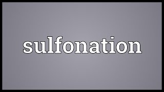 Sulfonation Meaning [upl. by Jorgan]