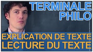 Lexplication de texte  la lecture du texte  Philosophie  Terminale  Les Bons Profs [upl. by Strader390]