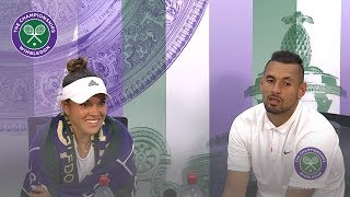 Nick Kyrgios and Desirae Krawczyk Wimbledon 2019 First Round Press Conference [upl. by Htebsle]