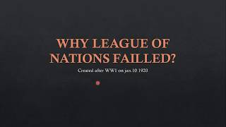 FAILURES OF LEAGUE OF NATIONS [upl. by Sheets198]