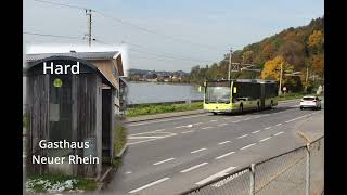 Haltestellenansagen Landbus Unterland Landbus Vorarlberg  Linie 140 [upl. by Ivett]