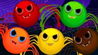 Five Scary Spiders  Scary Nursery Rhymes  Songs For Childrens  Video For Babies [upl. by Arehs]