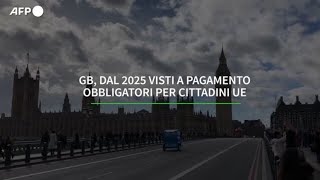 Regno Unito dal 2025 visti a pagamento obbligatori per cittadini Ue [upl. by Nipha479]