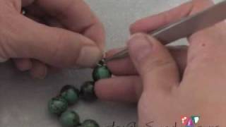 How to Attach clasps to knotted strands [upl. by Annawak]