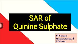 SAR of Quinine  सिर्फ 3 मिनिट  SAR of Antibiotics [upl. by Aidyn]